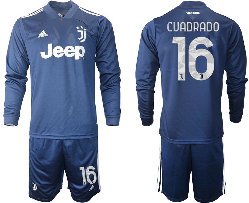Men 2020-2021 club Juventus away long sleeves #16 blue Soccer Jerseys->juventus jersey->Soccer Club Jersey